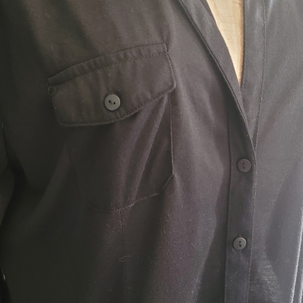 White Mark Women's Black Button Down Top. Says 2xl More Like A Large